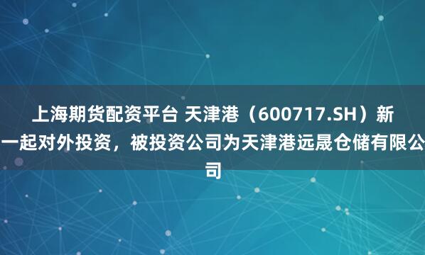 上海期货配资平台 天津港（600717.SH）新增一起对外投资，被投资公司为天津港远晟仓储有限公司
